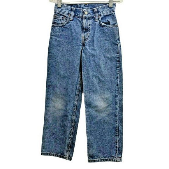 Levi's 550 Red Tab Denim Blue Jeans Kids size 9 22x23 100% Cotton Medium Wash J - Picture 1 of 7